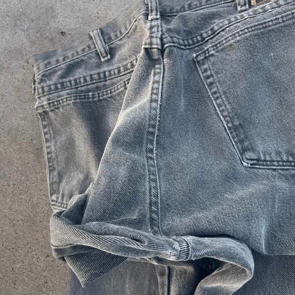 Vintage 2000s Black Wrangler Faded Distressed Denim Jeans 35x28 Skater Y2K